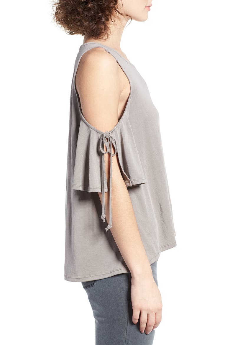Cold Shoulder Tee, Alternate, color, GREY BRINDLE