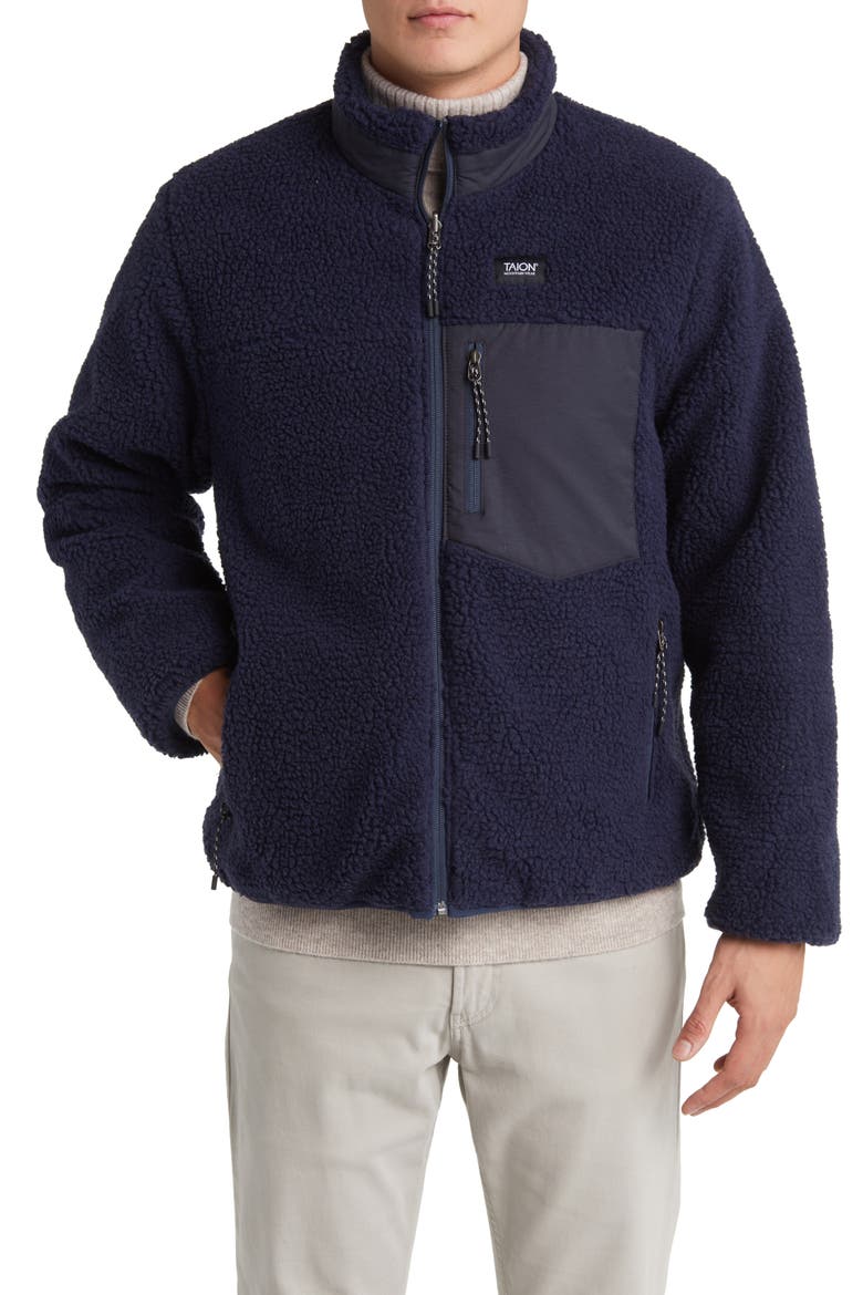 Reversible Fleece Down Jacket, Alternate, color, D.NAVY/NAVY