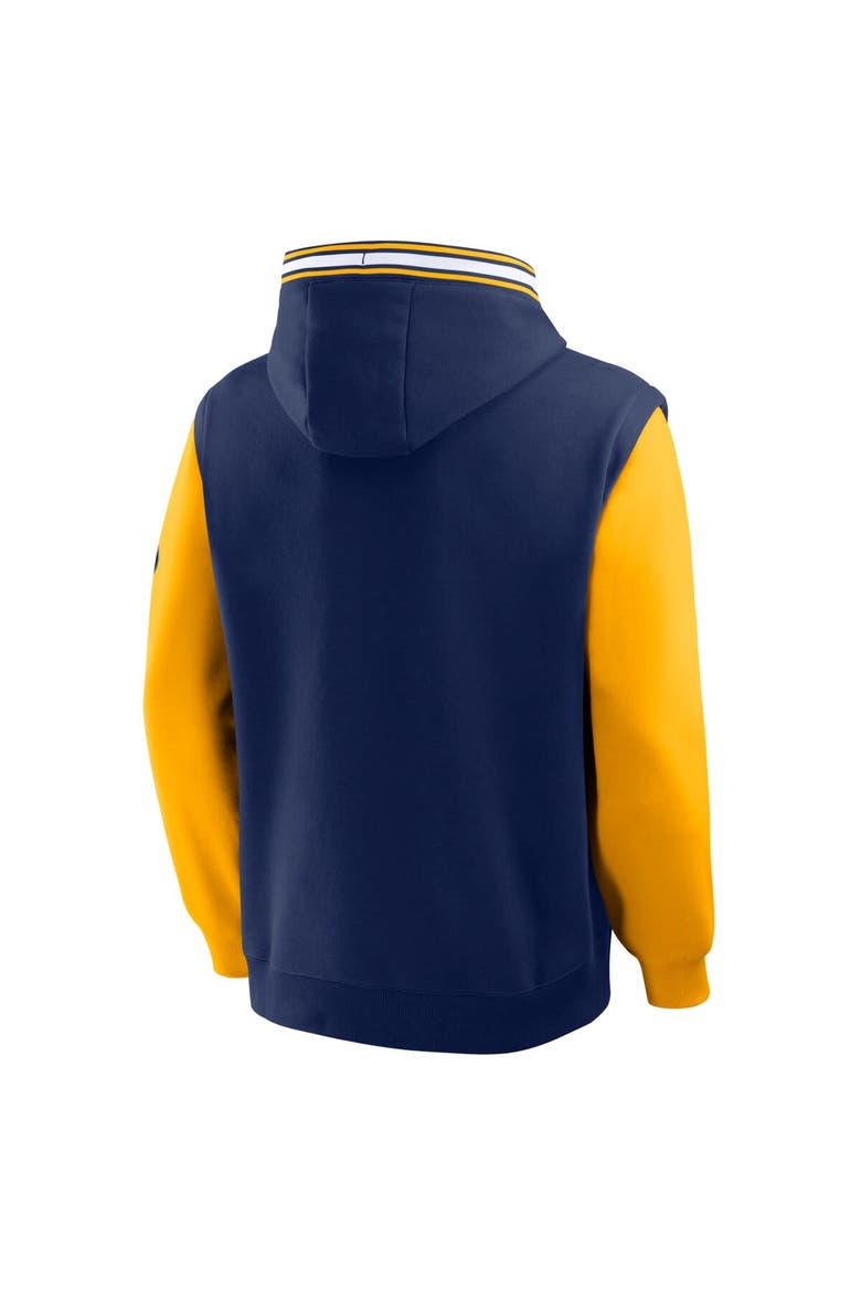 Men's Fanatics  Navy/Gold Indiana Pacers Half Court Shot Clock Fastbreak Hoodie, Alternate, color, Navy