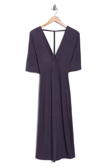 Go Couture Flutter Sleeve Midi Dress In Blue