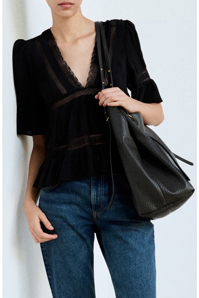 Lou Lace Detailed Top, Main, color, BLACK