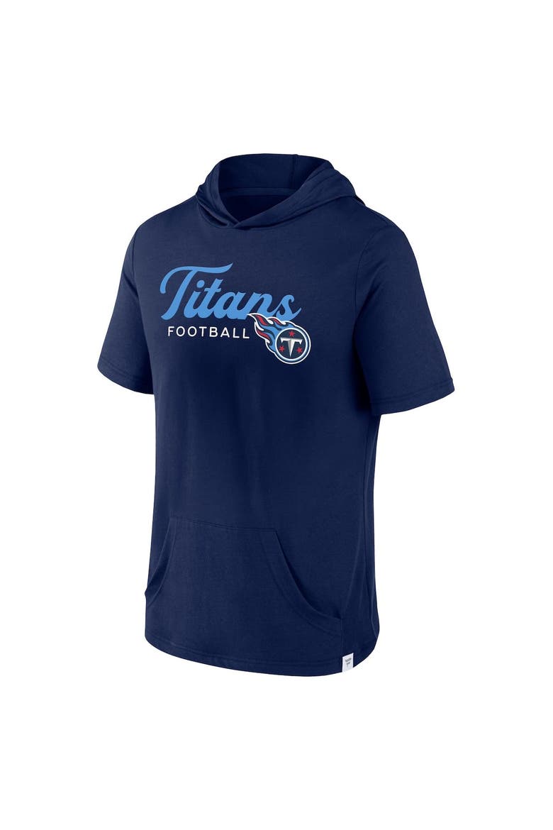 Men's Fanatics Branded Navy Tennessee Titans Offensive Strategy Short Sleeve Pullover Hoodie, Alternate, color, Navy