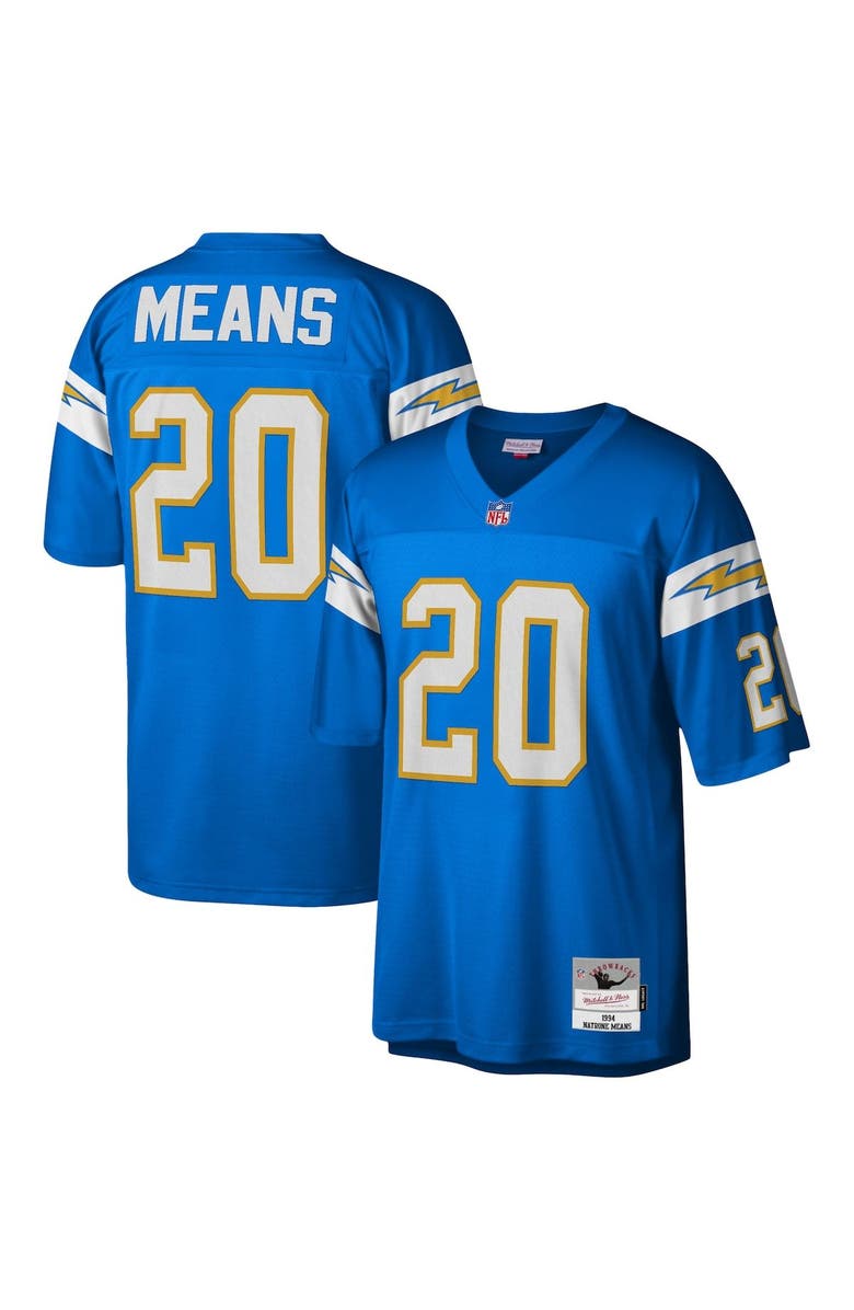 Mitchell & Ness Men's Mitchell & Ness Natrone Means Powder Blue Los Angeles Chargers Legacy Replica Jersey, Alternate, color, Powder Blue