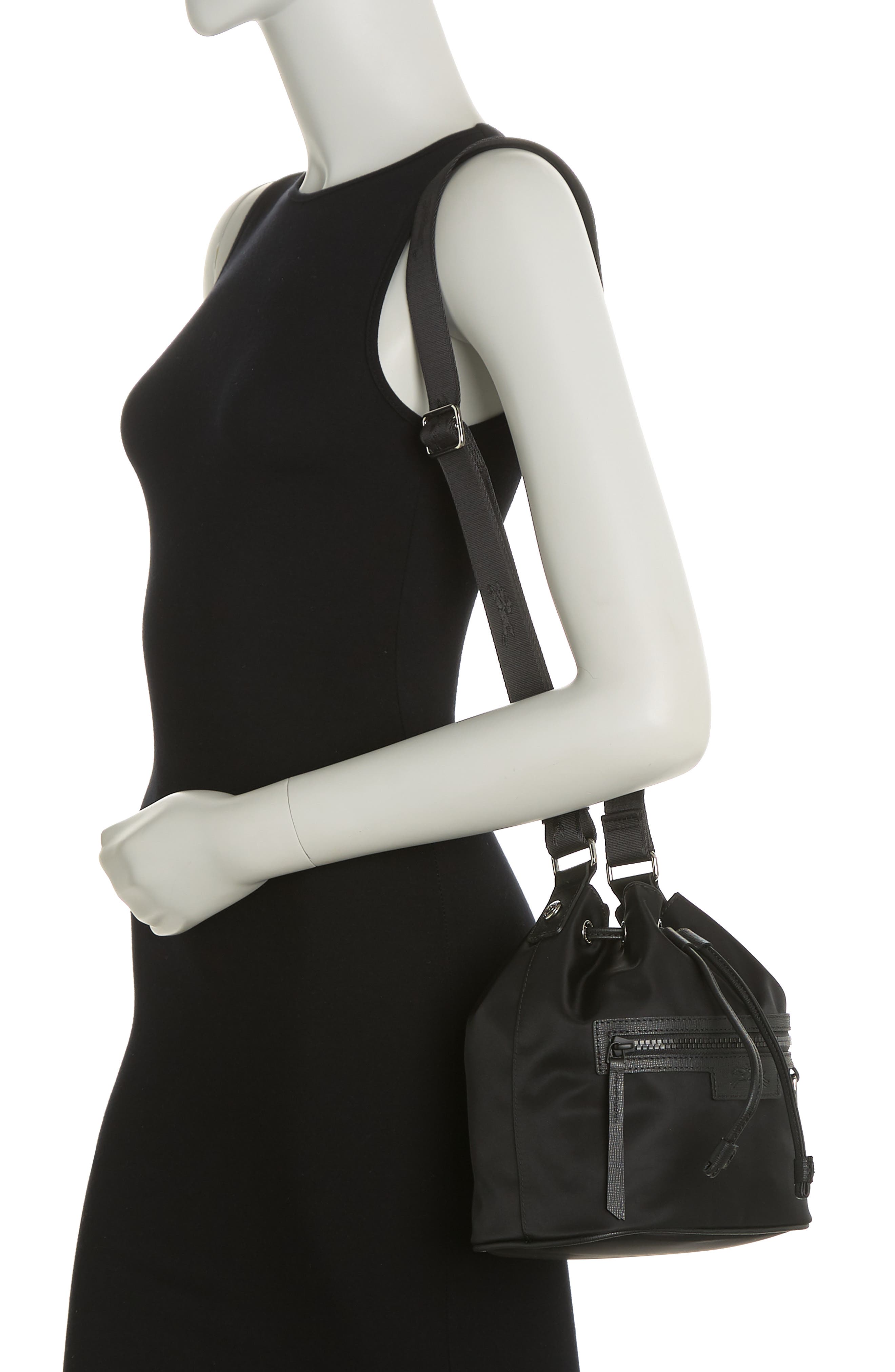 Longchamp Small Le Pliage Neoprene Bucket Bag, Alternate, color, Black