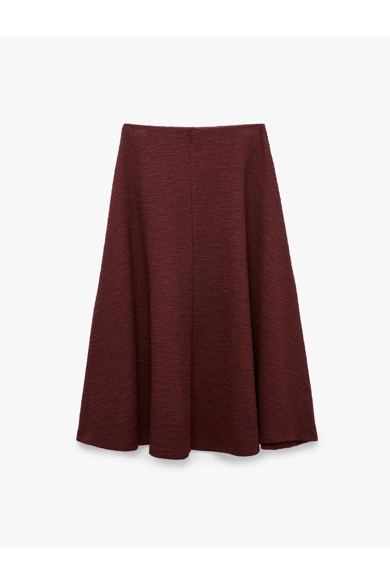 A Line Midi Skirt, Alternate, color, BORDEUX