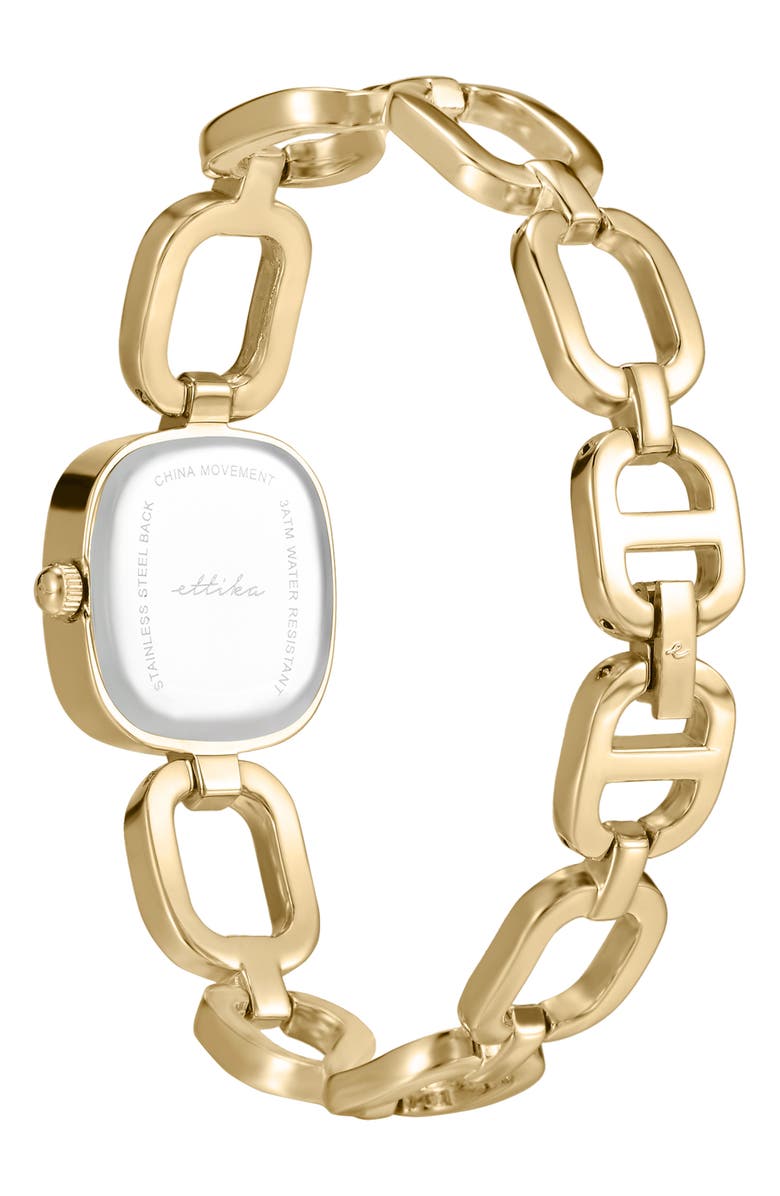Ettika Square Link Bracelet Watch, Alternate, color, Black/ Gold