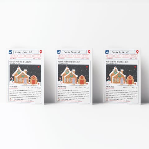 Winter/Holiday Greeting Cards "North Pole Real Estate"