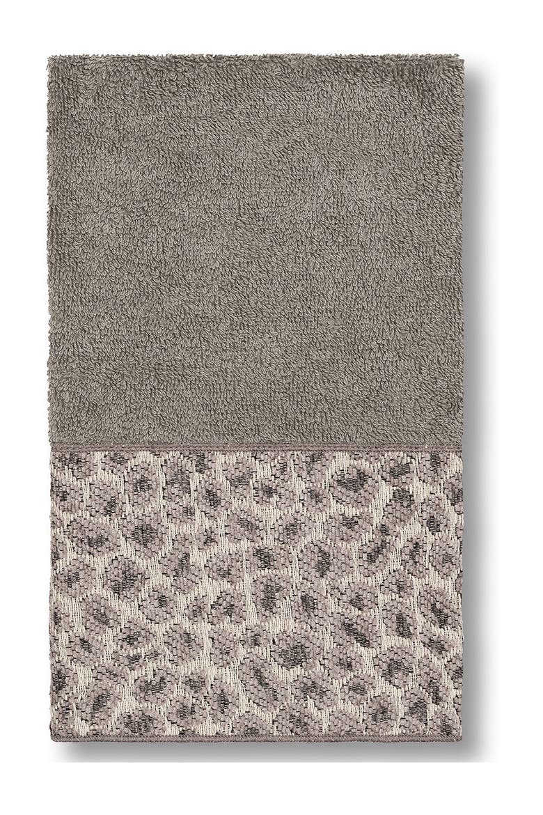 Spots Embellished Hand Towel - Dark Grey, Main, color, DARK GREY