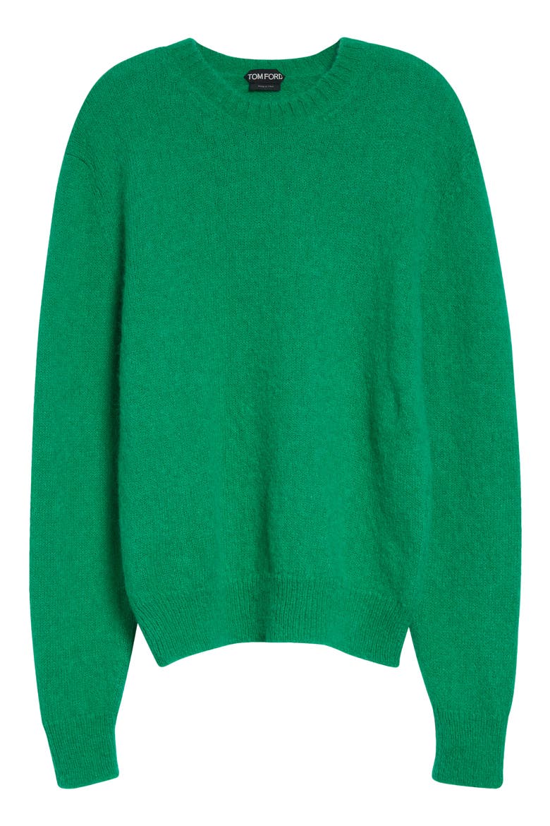 Alpaca Blend Crewneck Sweater, Alternate, color, BRIGHT GREEN