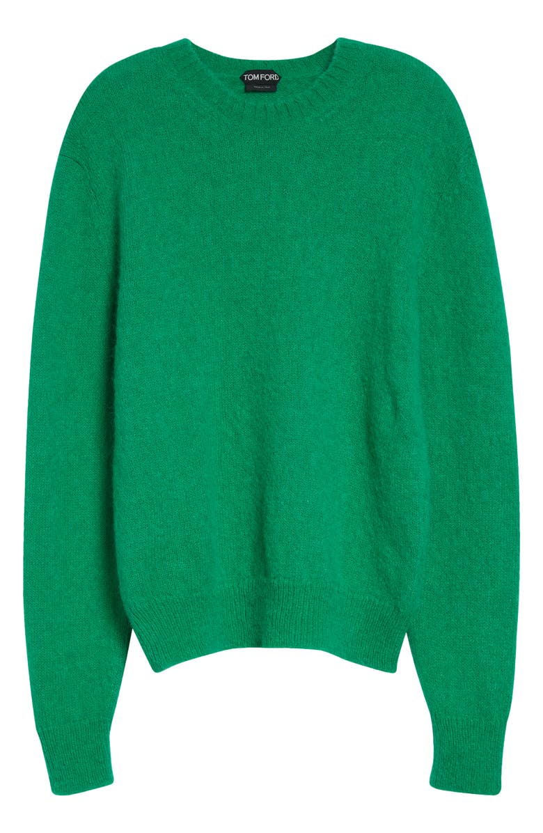 TOM FORD Alpaca Blend Crewneck Sweater, Main, color, Bright Green
