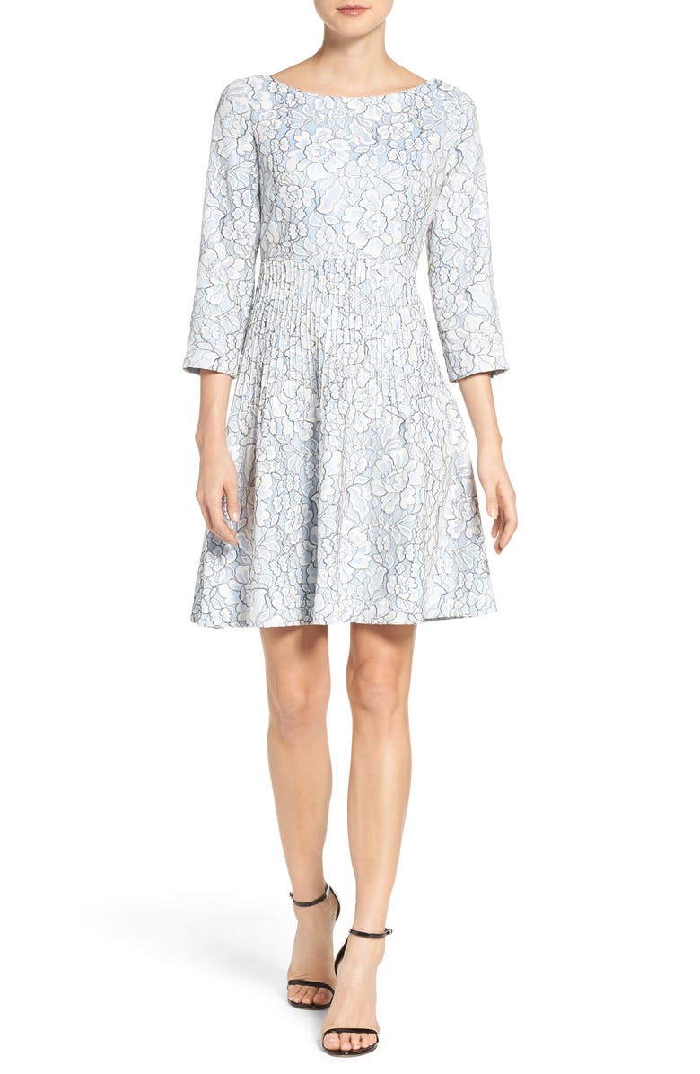Eliza J Embroidered Floral Fit & Flare Dress, Main, color, 