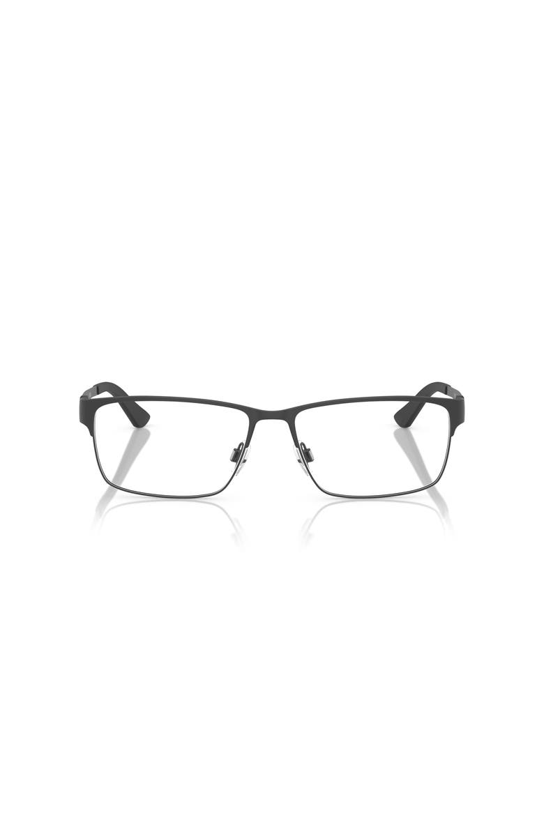 Polo Ralph Lauren 56mm Rectangle optical glasses, Alternate, color, Black