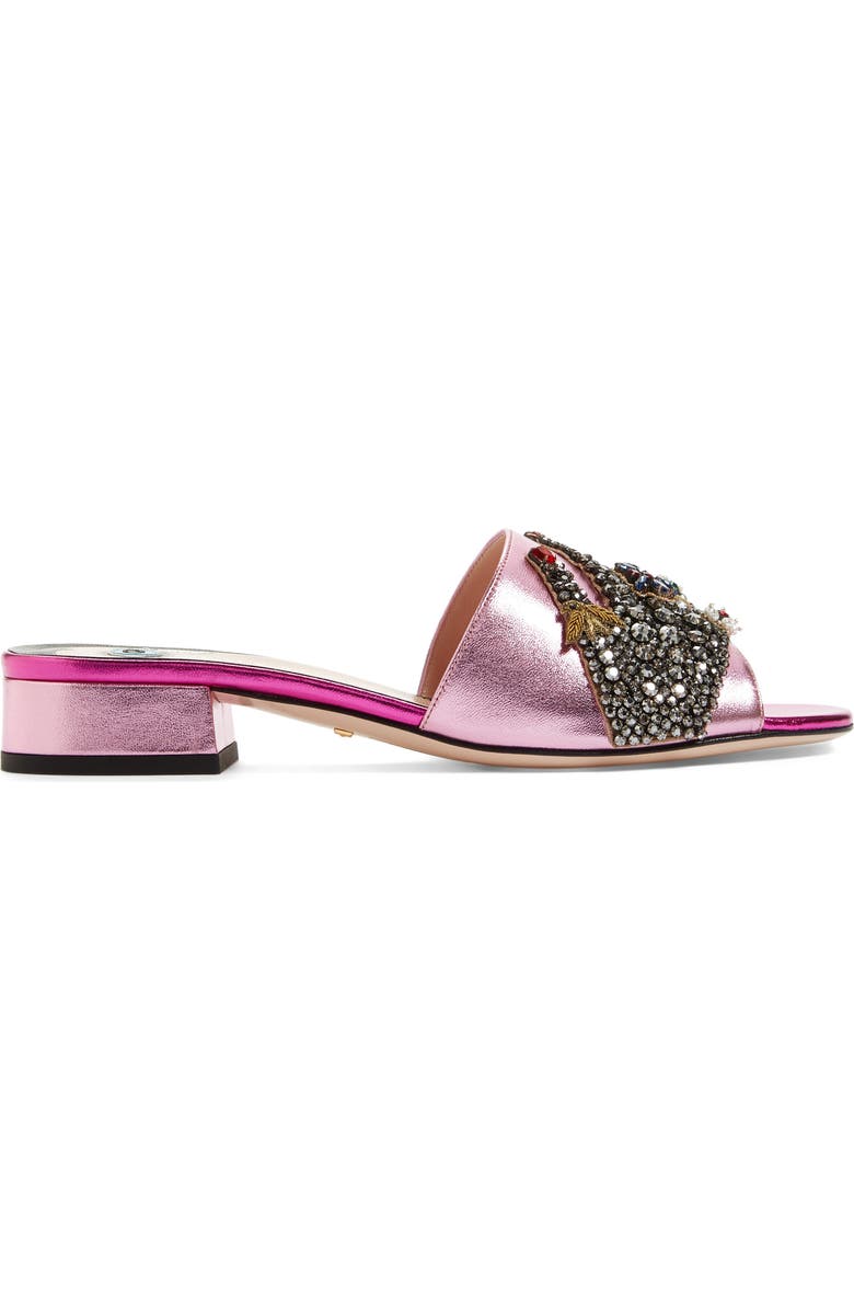 Gucci Wangy Embellished Slide Sandal, Alternate, color,