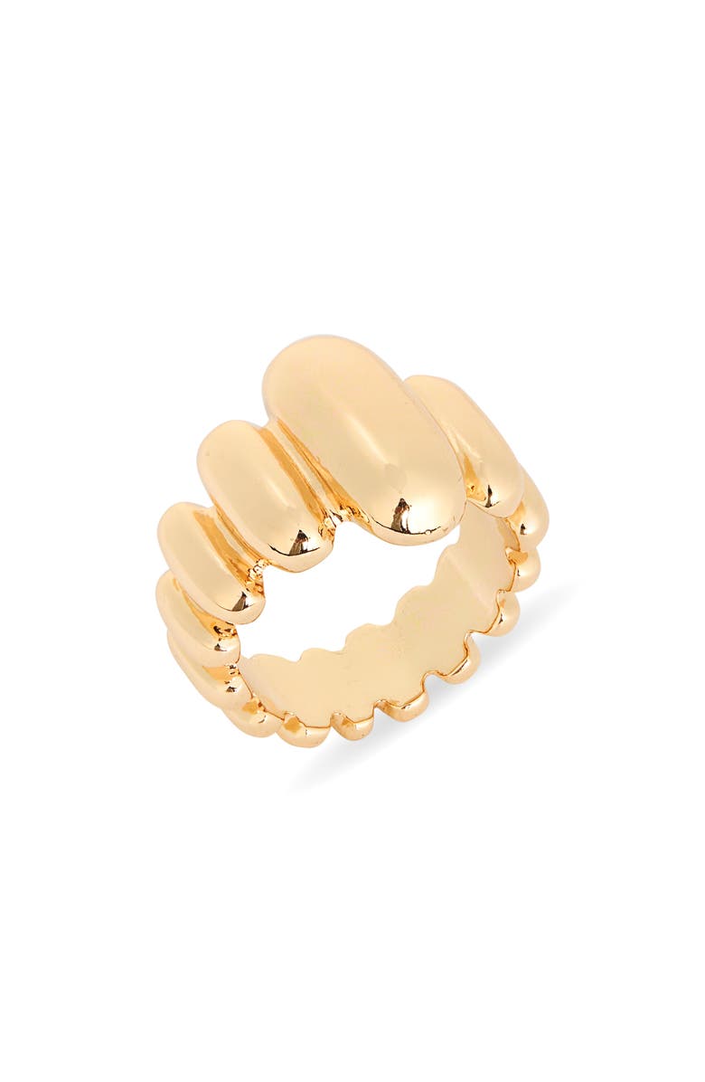 NORDSTROM RACK Wide Puffy Ridged Ring, Main, color, Gold