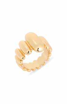 Wide Puffy Ridged Ring