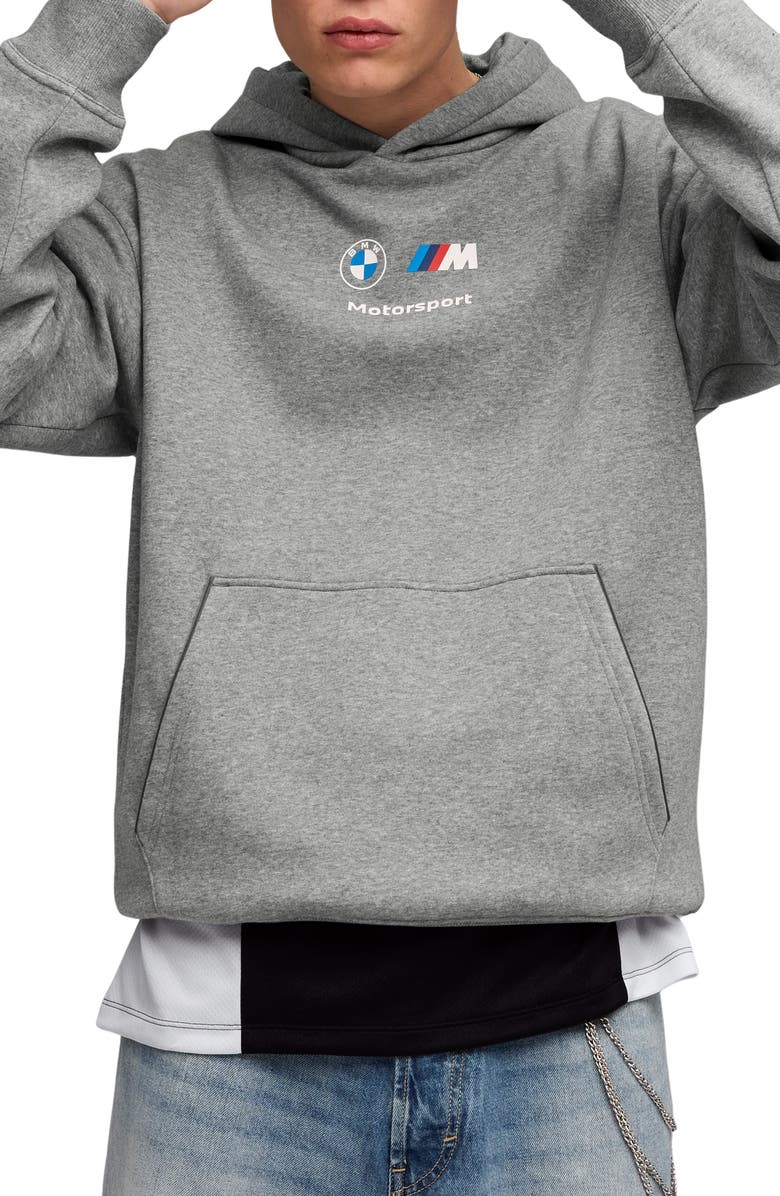 PUMA x BMW M Motorsport Graphic Hoodie, Main, color, Medium Gray Heather