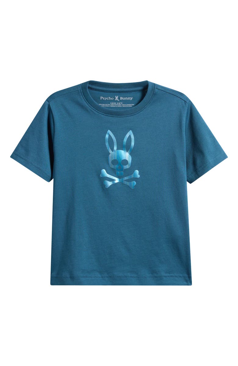Psycho Bunny Kids' Nev Bunny Graphic Pima Cotton T-Shirt, Main, color, Mallard Blue