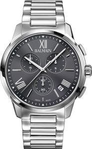 BALMAIN WATCHES Athracite Bracelet Chronograph Watch, 42mm