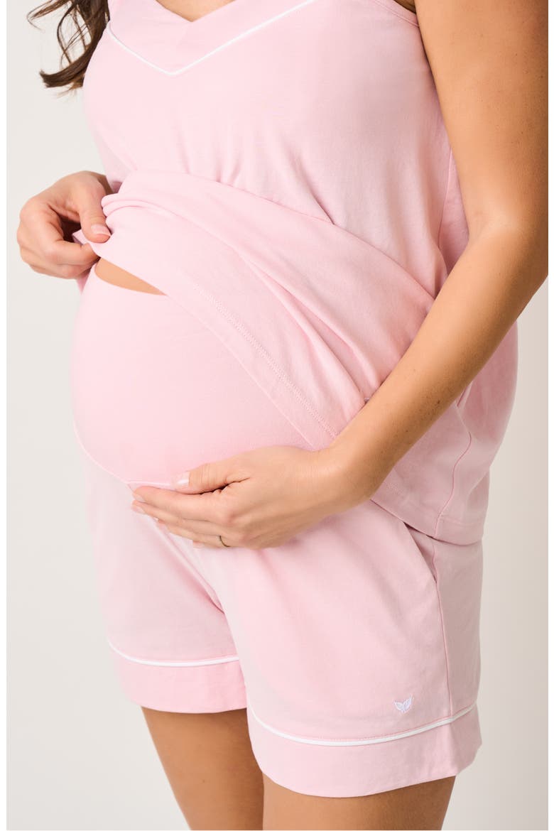 Luxe Pima Cotton Maternity Shorts, Main, color, PINK