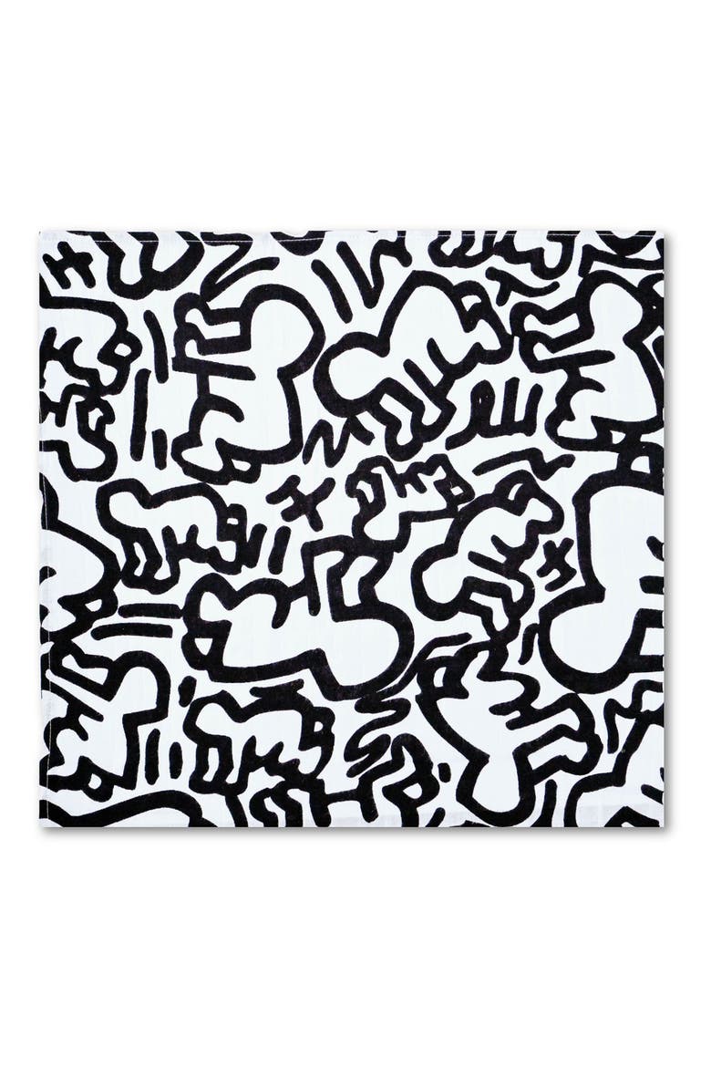 Keith Haring 2-Pack Organic Cotton Muslin Squares, Alternate, color, KH PRINT