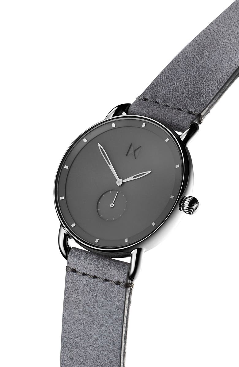 MVMT WATCHES MVMT Revolver Leather Strap Watch, 41mm, Alternate, color,