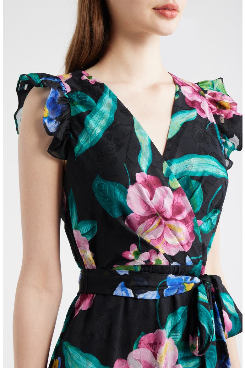 Print Ruffle High-Low Maxi Dress, Alternate, color, ANNE BLACK MULTI