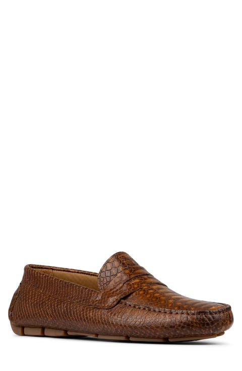 Alanzo Snakeskin Embossed Penny Loafer