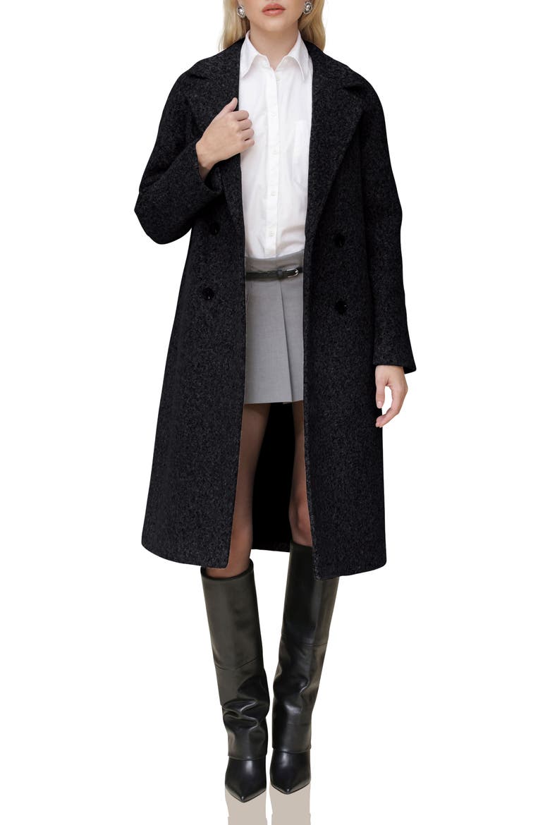 Belted Longline Coat, Alternate, color, BLACK
