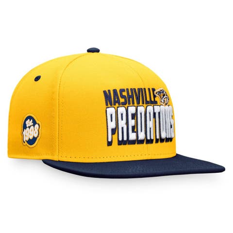 Men's Fanatics Branded Gold/Navy Nashville Predators Heritage Retro Two-Tone Snapback Hat