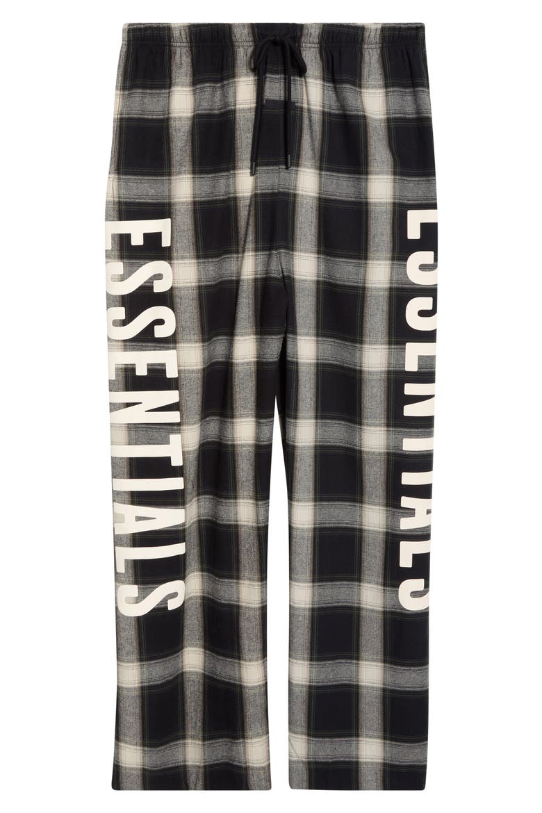 Plaid Wide Leg Cotton Flannel Lounge Pants, Main, color, IRON GREY PLAID