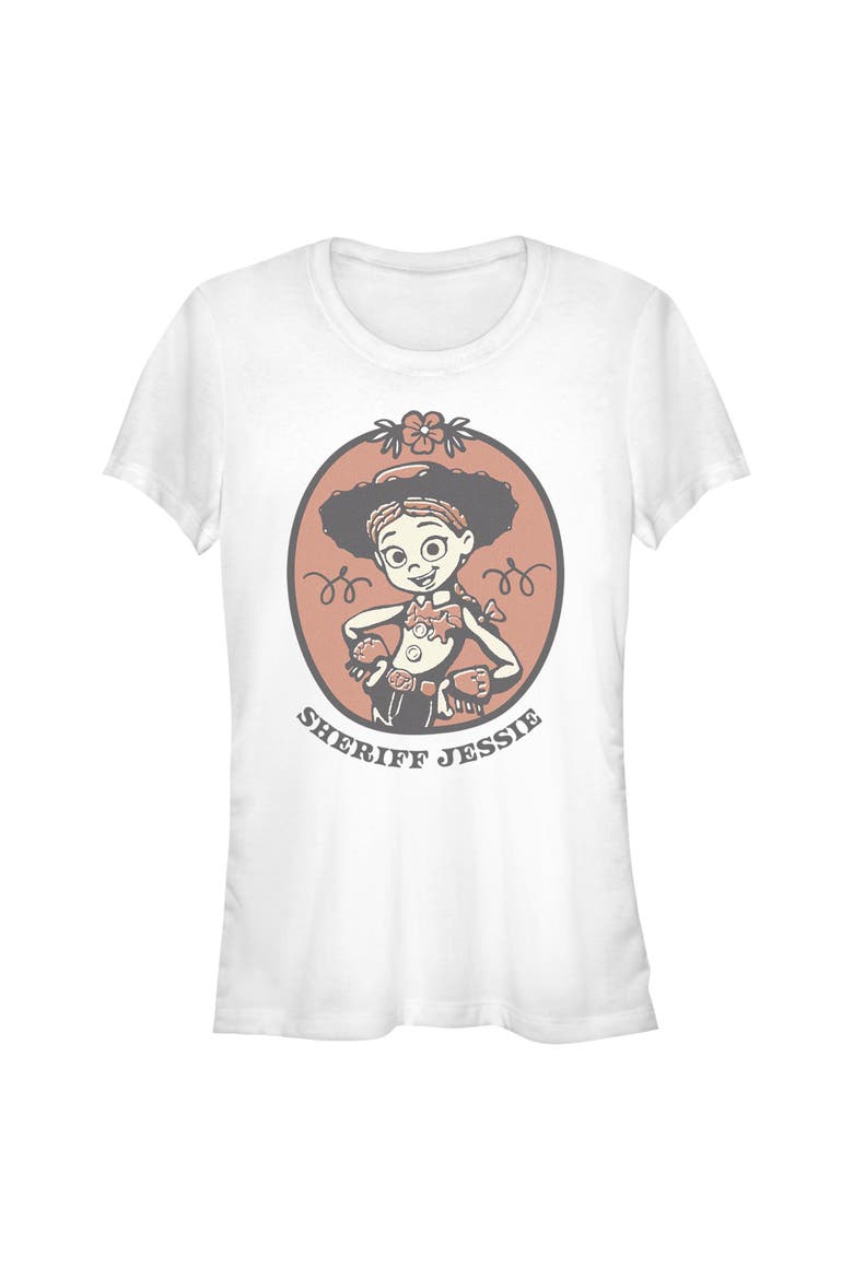 Junior's I Am Sheriff Jessie Short Sleeve Graphic T-Shirt, Main, color, White