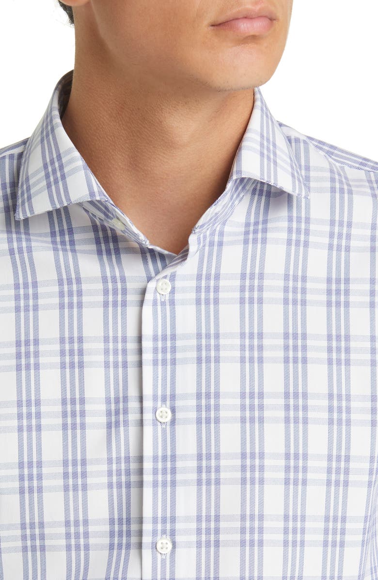 Nordstrom Tech-Smart Trim Fit Non-Iron Plaid Stretch Dress Shirt, Alternate, color,