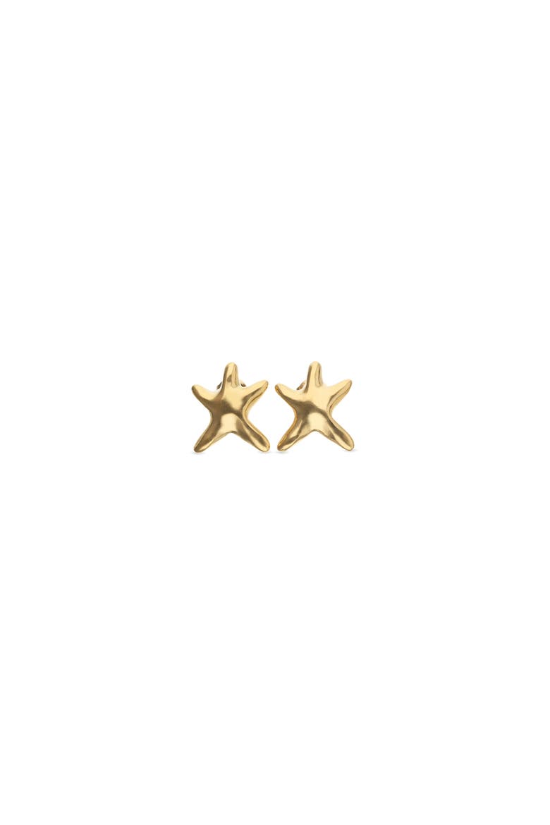 Small Gold-tone Star Earrings, Main, color, Gold