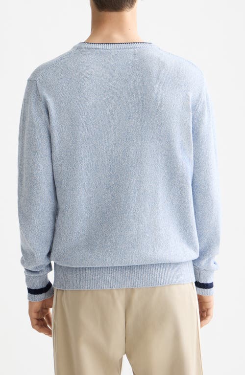 Scotch & Soda Men's Long Sleeve Melange Crewneck Sweater In Blue