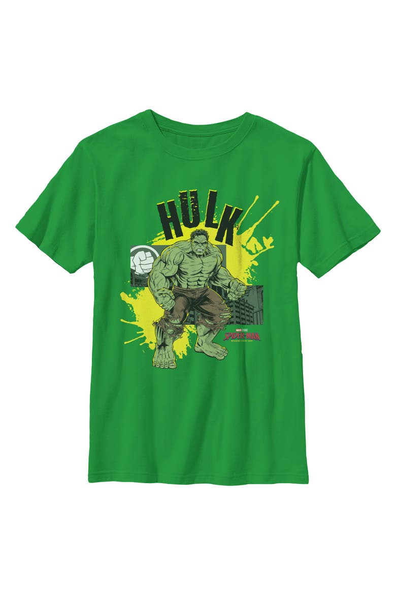 Boy's Spider-Man Brand New Day Hulk Strikes Again  Graphic T-Shirt, Main, color, Kelly Green