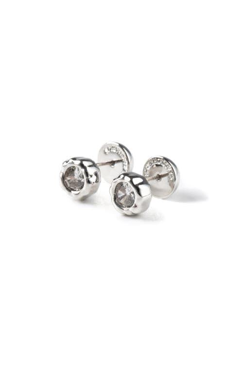 Classicharms Skyler Molten Cubic Zirconia Stud Earrings In Metallic