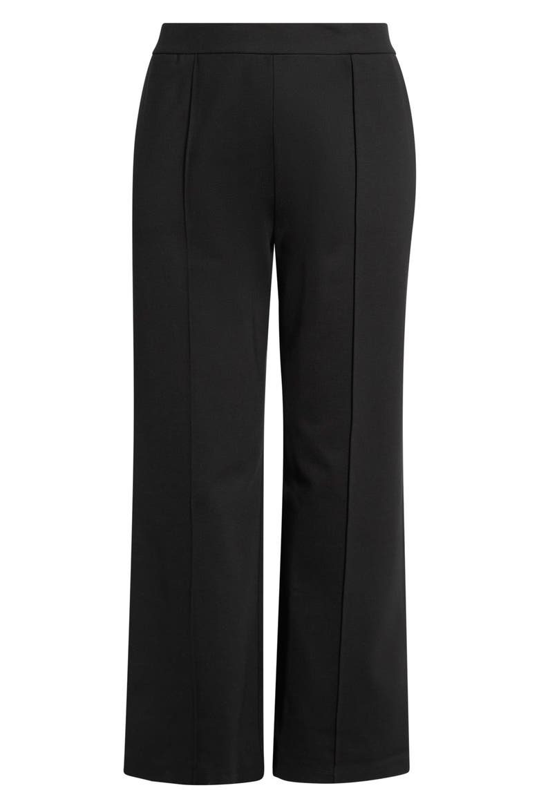 High Waist Double Knit Straight Leg Pants, Alternate, color, BLACK