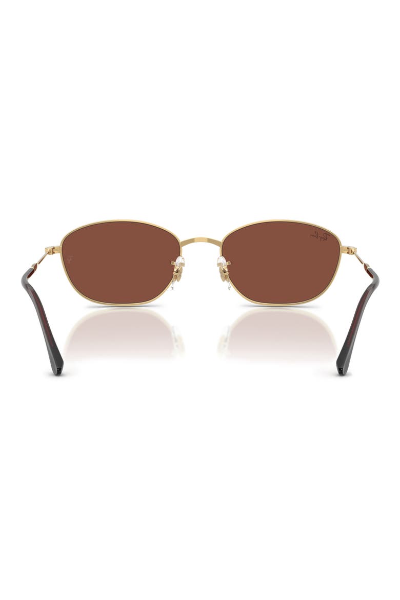 58mm Irregular Oval Sunglasses, Alternate, color, ARISTA / RED