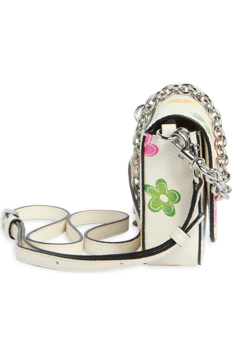 Marc Jacobs Floral Leather Crossbody Mini Bag, Alternate, color, White Multi