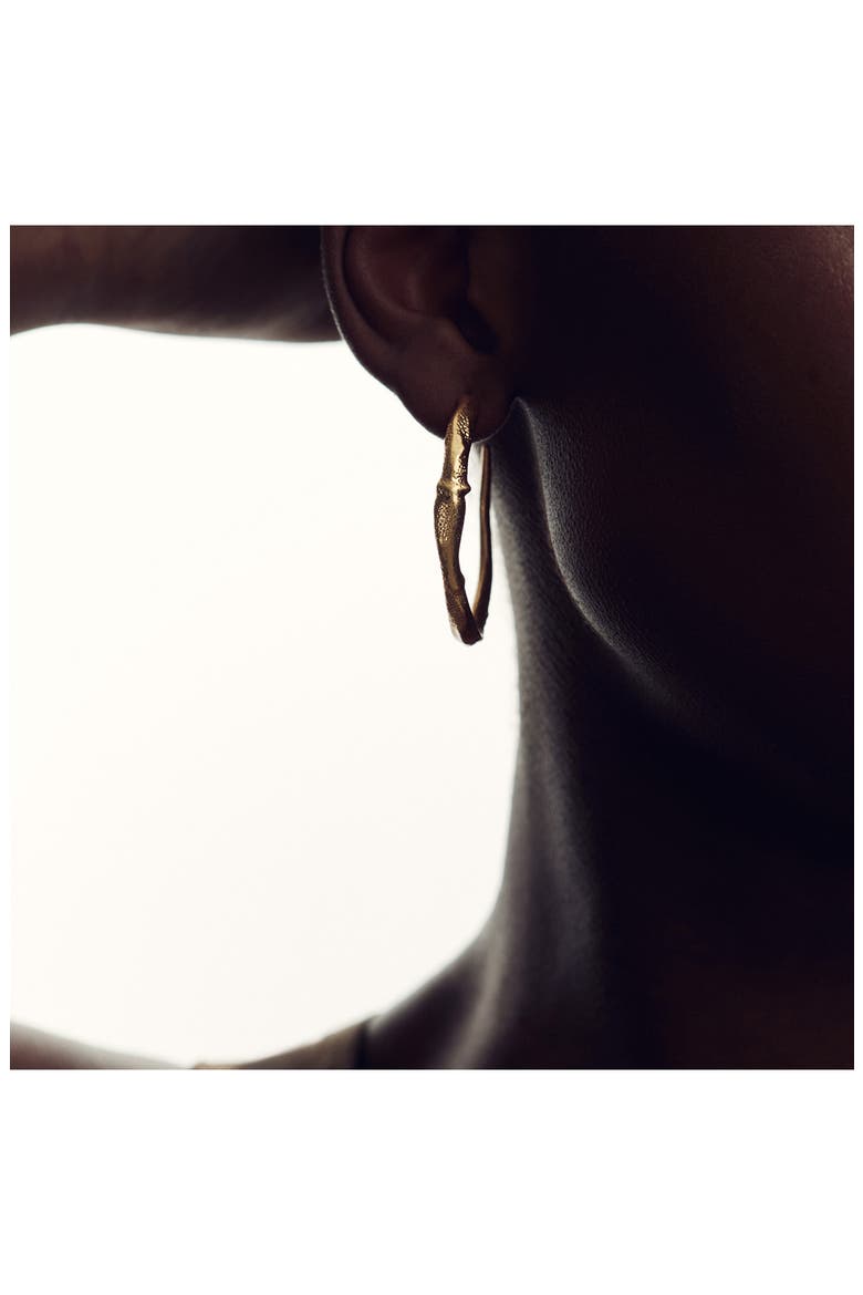 Molly Molten Hoop Earrings, Alternate, color, GOLD TONE