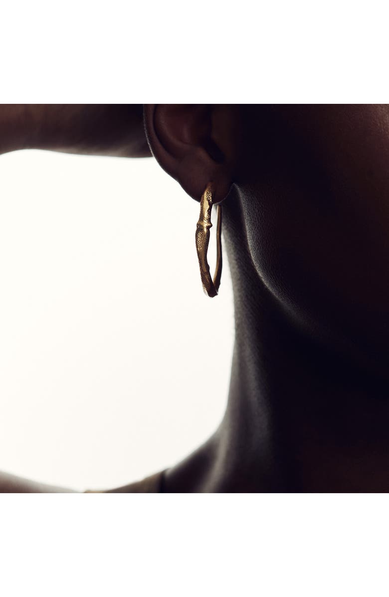 Reiss Molly Molten Hoop Earrings, Alternate, color, Gold Tone