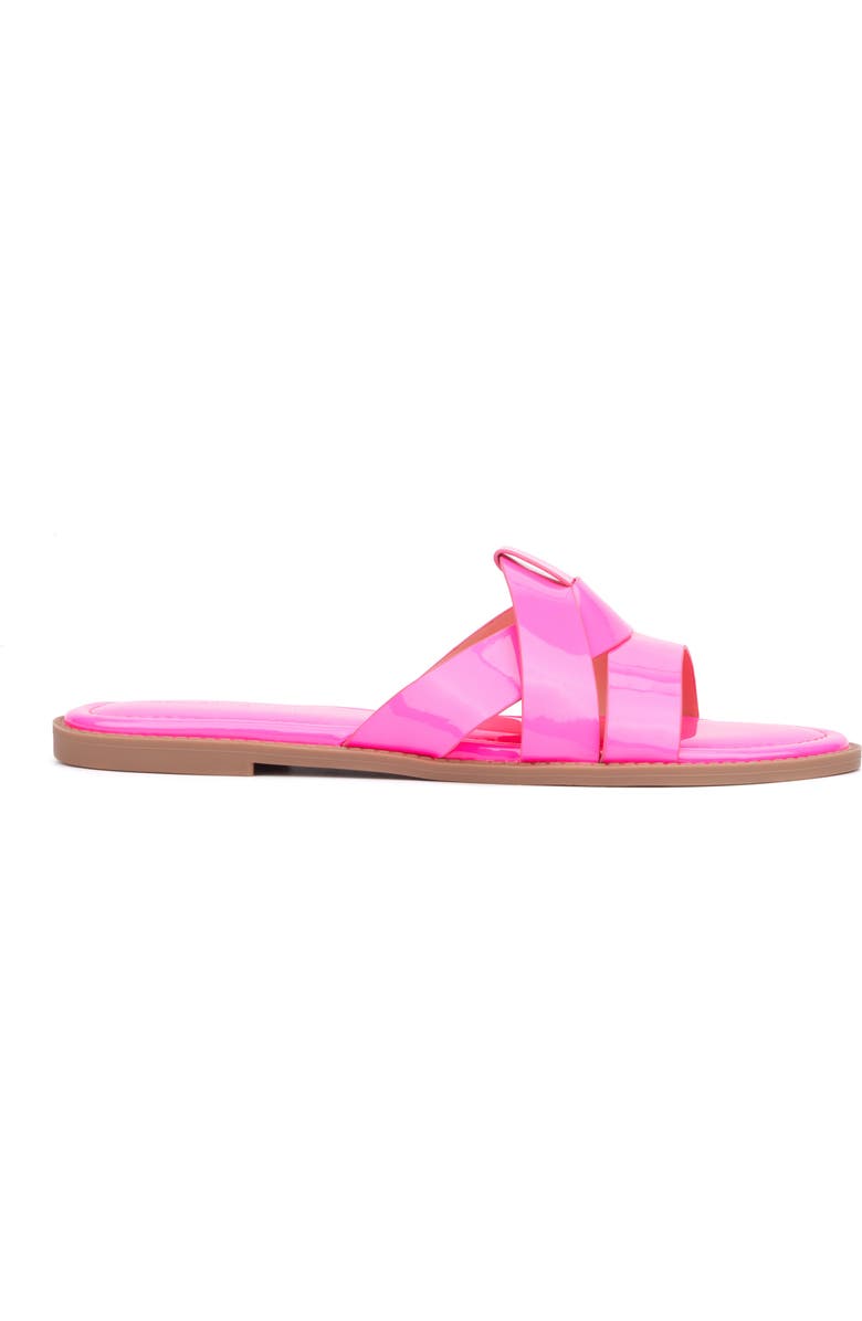 Fashion to Figure Tiana Slide Sandal - Wide Width, Alternate, color, Neon Pink
