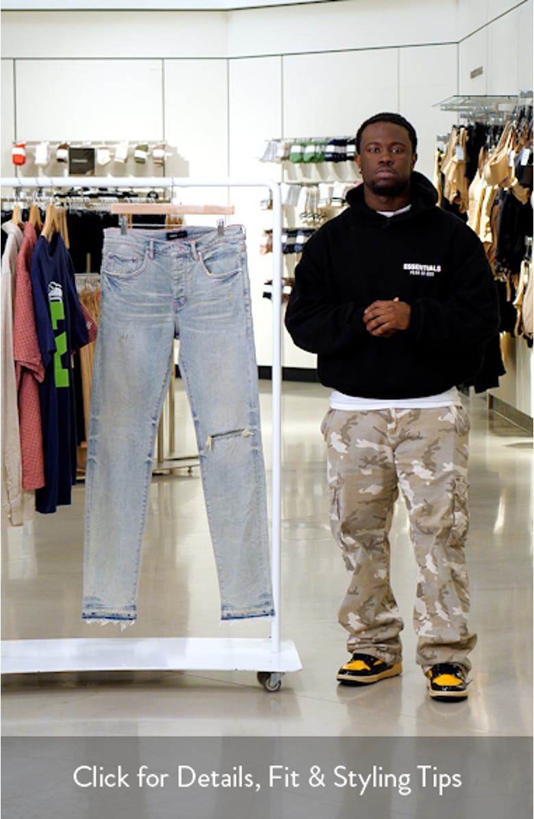 P001 Ripped Skinny Tapered Leg Jeans, sales video thumbnail