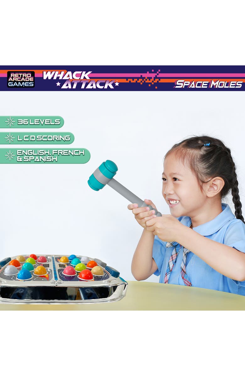 Thin Air Games Whack Attack Space Mole Lights/Sounds Tabletop Game, Alternate, color, 