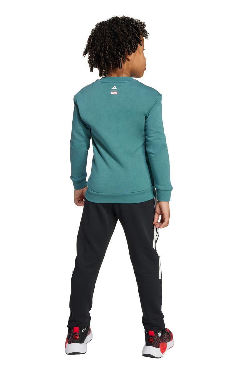 adidas Originals Kids' x Marvel Spider-Man Sweatshirt & Track Pants Set, Alternate, color, Pretea/White