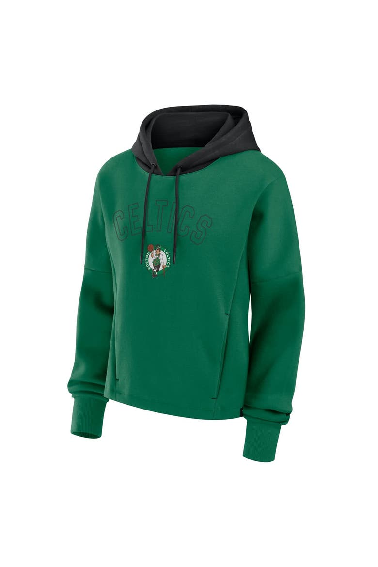 Women's Fanatics  Kelly Green Boston Celtics Post Up Boxy Pullover Hoodie, Alternate, color, Kelly Green