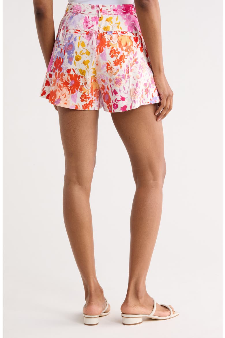 Freja Floral High Waist Linen Blend Shorts, Alternate, color, ROSE MULTI