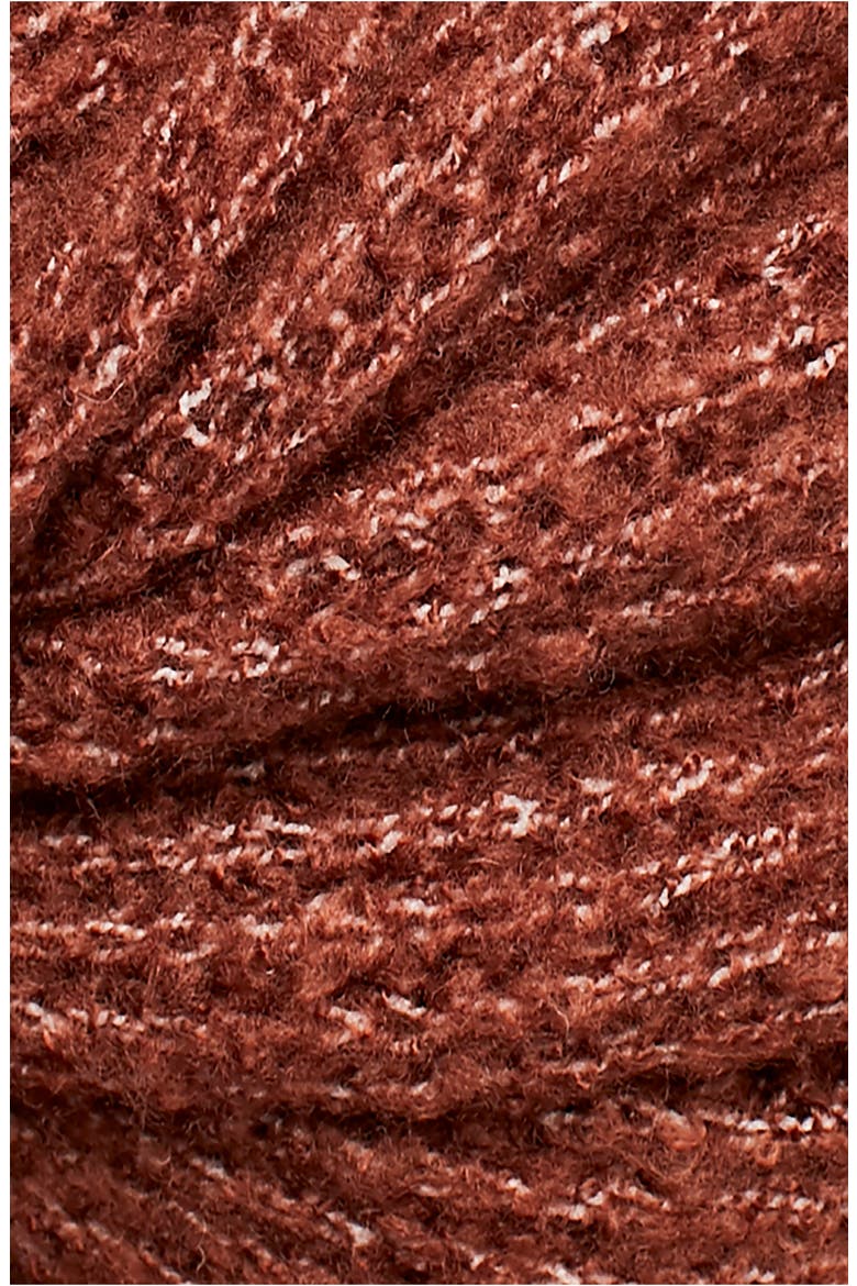 Jaden Rib Knit Blanket Scarf, Alternate, color, BROWN