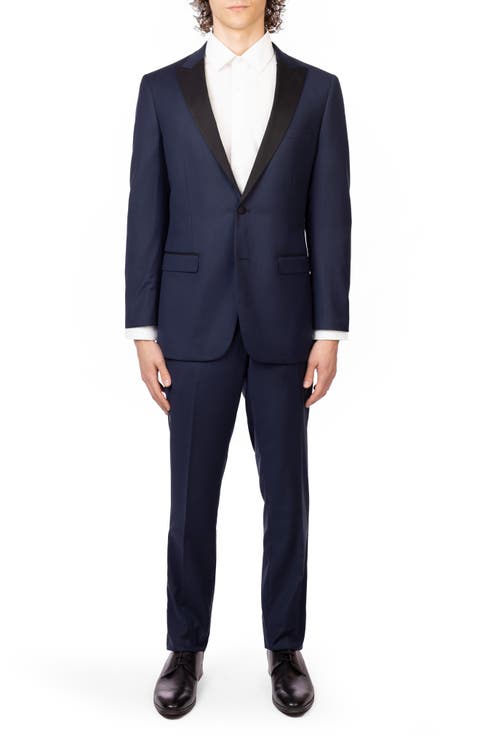 Black Slim Fit Mélange Tuxedo