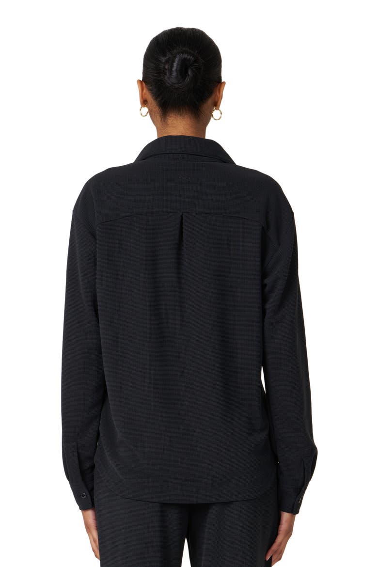 Retreat Waffle Button Down Shirt, Alternate, color, Black